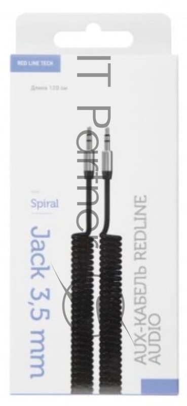 Кабель Redline Aux Spiral УТ000015711 Jack 3.5 (m) Jack 3.5мм (m) 1м черный