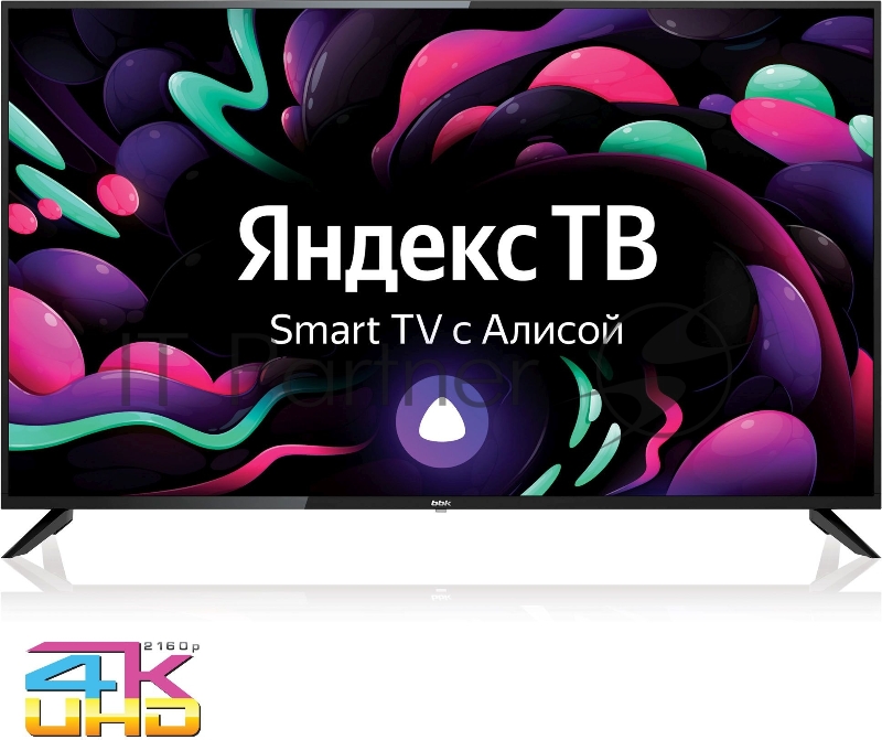 Телевизор LED BBK 55 55LEX-8272/UTS2C Яндекс.ТВ черный Ultra HD 50Hz DVB-T2 DVB-C DVB-S2 USB WiFi Smart TV (RUS)