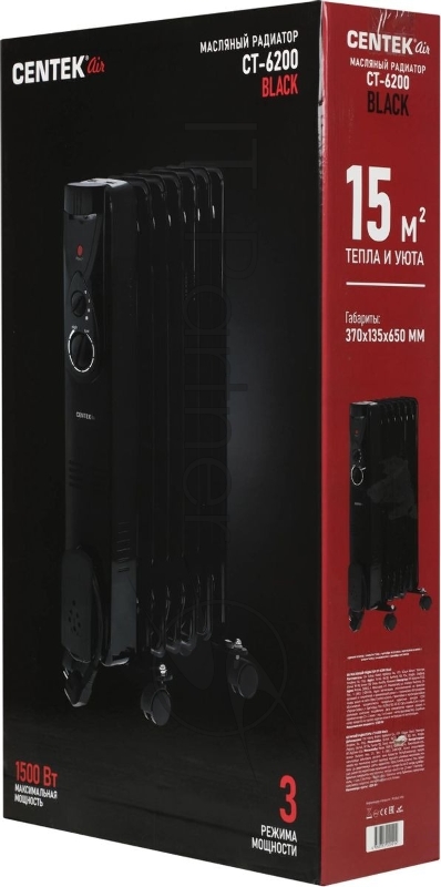 Масляный обогреватель Centek CT-6200 Black