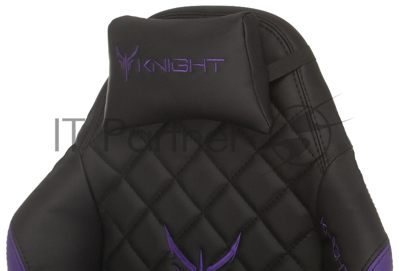 Кресло игровое Knight EXPLORE черный/фиолетовый ромбик эко.кожа с подголов. крестовина металл