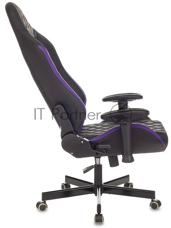 Кресло игровое Knight EXPLORE черный/фиолетовый ромбик эко.кожа с подголов. крестовина металл