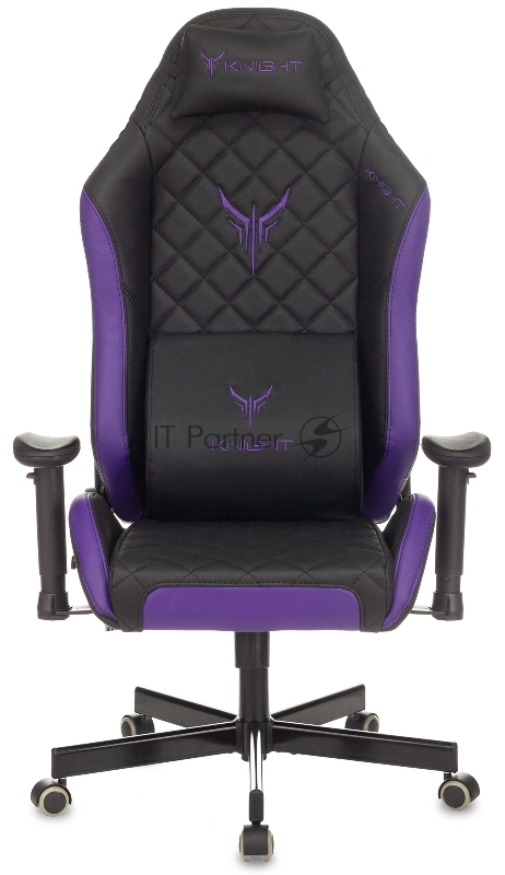 Кресло игровое Knight EXPLORE черный/фиолетовый ромбик эко.кожа с подголов. крестовина металл