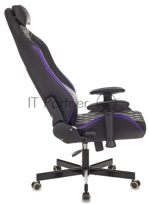 Кресло игровое Knight EXPLORE черный/фиолетовый ромбик эко.кожа с подголов. крестовина металл
