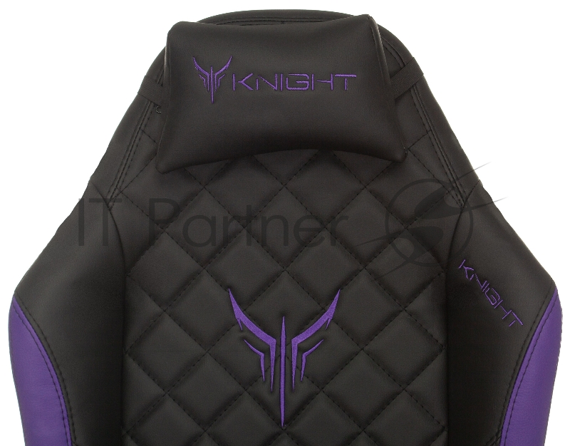 Кресло игровое Knight EXPLORE черный/фиолетовый ромбик эко.кожа с подголов. крестовина металл