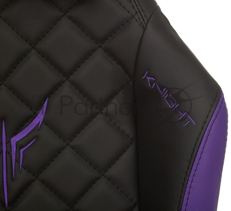 Кресло игровое Knight EXPLORE черный/фиолетовый ромбик эко.кожа с подголов. крестовина металл