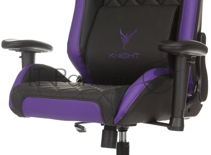 Кресло игровое Knight EXPLORE черный/фиолетовый ромбик эко.кожа с подголов. крестовина металл