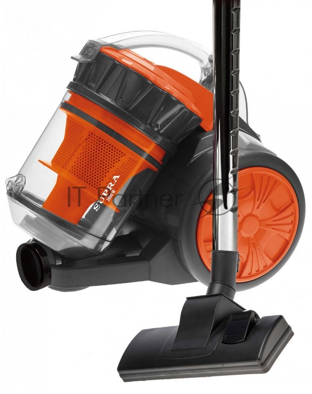 Пылесос циклонического типа SUPRA VCS-2057. Мощность 2000 Вт. Мощность всасывания 380 Вт. Регулировка мощности. Эффективная система очистки Мультициклон. Телескопическая трубка.