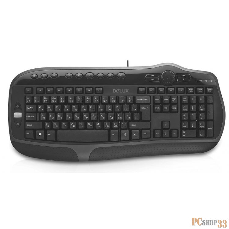 Клавиатура DELUX K9050U ММ, 104 + 15 кн ( черная) , USB