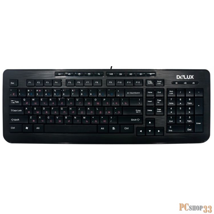 Клавиатура DELUX K3100U Ultra-Slim, USB (черная), ММ