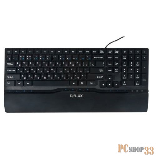 Клавиатура DELUX K1882 Ultra-Slim, ММ, USB (черная)