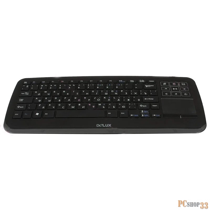 Клавиатура DELUX K2880G Touch 2.4G wireless, беспроводная, черная (USB)