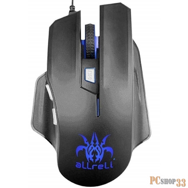 Мышь DELUX M-515BU , опт., (1000/1500/2000/3000/4000 DPI), USB, (5кн+скролл), черная, с подсветкой