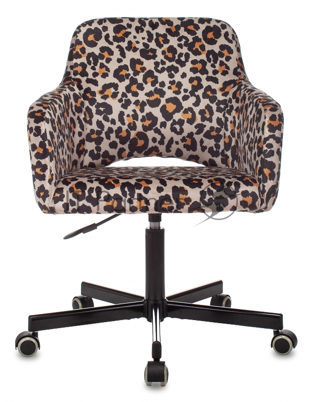 Кресло Бюрократ CH-380M леопардовый Italia LEO крестовина металл черный