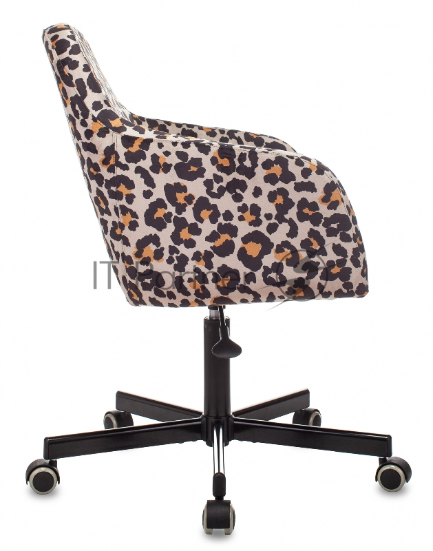 Кресло Бюрократ CH-380M леопардовый Italia LEO крестовина металл черный