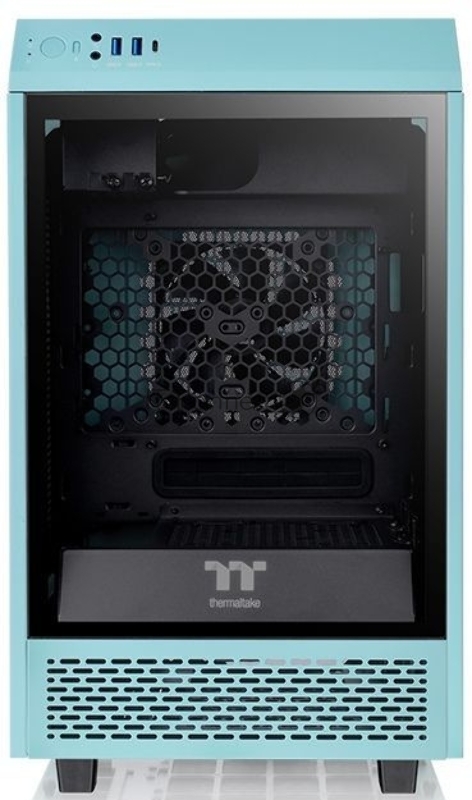 Корпус Thermaltake The Tower 100 Turquoise черный без БП miniITX 1x120mm 3x140mm 2xUSB3.0 audio bott PSU