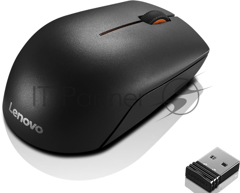 Мышь Lenovo 300 Wireless черный/оранжевый оптическая (1000dpi) беспроводная USB для ноутбука (2but)