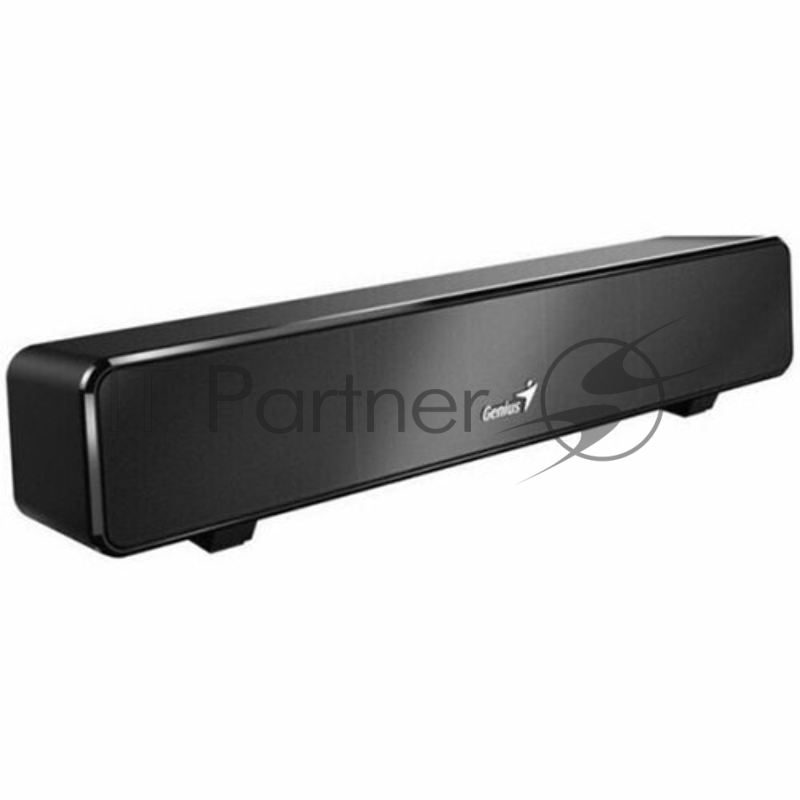 Мини саундбар Genius SoundBar 100. Ультракомпактный. Выходная мощность 6Вт. Тип подключения: USB. Частотная характеристика: 110-20000Гцz. Встроенный регулятор громкости. Аудиовыход 3,5 мм. Цвет: черный