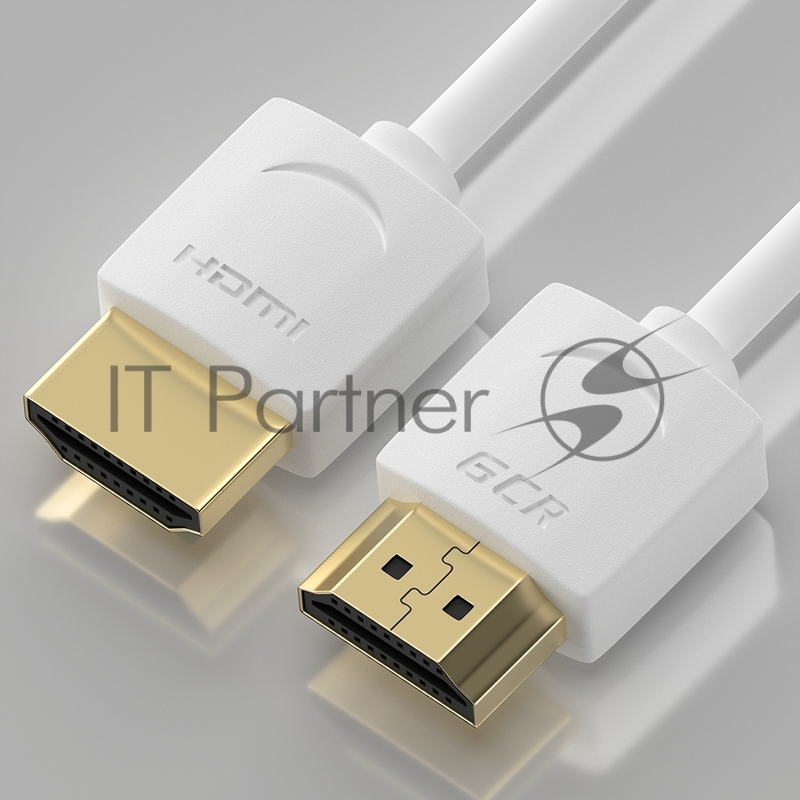 Кабель GCR SLIM 0.3m HDMI 2.0, белый, OD3.8mm, HDR 4:2:2, Ultra HD, 4K 60 fps 60Hz, 3D, AUDIO, 18.0 Гбит/с, 30/30 AWG, GCR-53210
