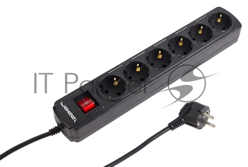 Сетевой фильтр Ippon BK212 1.8м (6 розеток) черный (коробка)