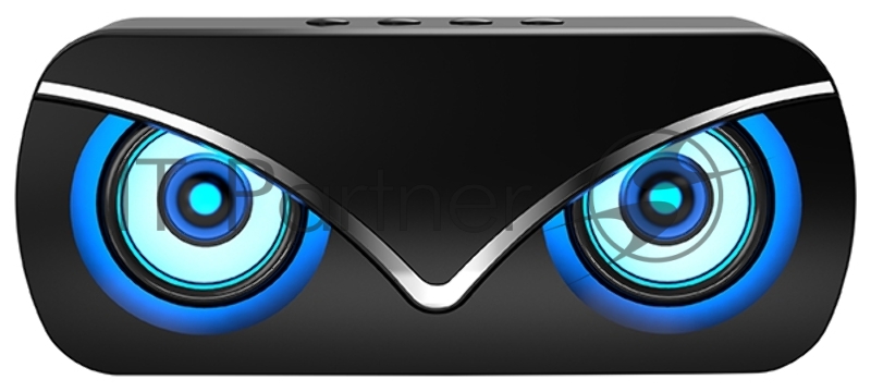 Колонка беспроводная Qumo Hawk (ВТ 0051), BT5.0, 10Вт, FM, MicroSD, USB, AUX, подсветка, 1500мА-ч