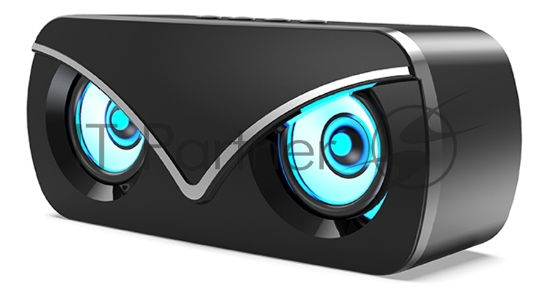 Колонка беспроводная Qumo Hawk (ВТ 0051), BT5.0, 10Вт, FM, MicroSD, USB, AUX, подсветка, 1500мА-ч