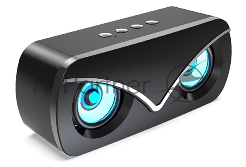 Колонка беспроводная Qumo Hawk (ВТ 0051), BT5.0, 10Вт, FM, MicroSD, USB, AUX, подсветка, 1500мА-ч