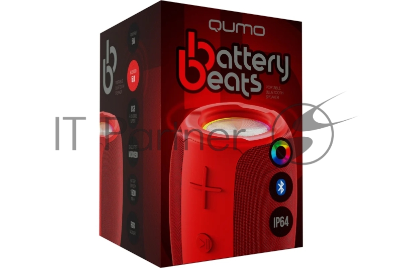 Колонка беспроводная Qumo BatteryBeats (ВТ 0052),BT5.0,5Вт,IP64,FM,SD,USB кр.