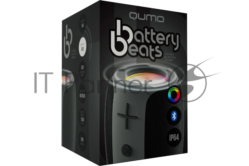 Колонка беспроводная Qumo BatteryBeats (ВТ 0050),BT5.0,5Вт,IP64,FM,SD,USB чр.