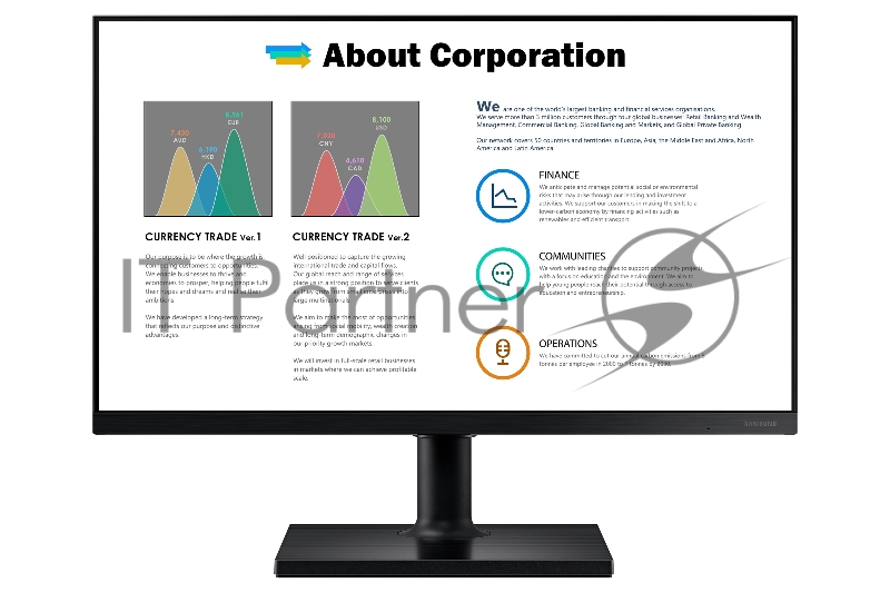 Монитор 23.8 Samsung F24T450FQI черный PLS LED 16:9 HDMI матовая 250cd 178гр/178гр 1920x1080 D-Sub FHD 3.3кг