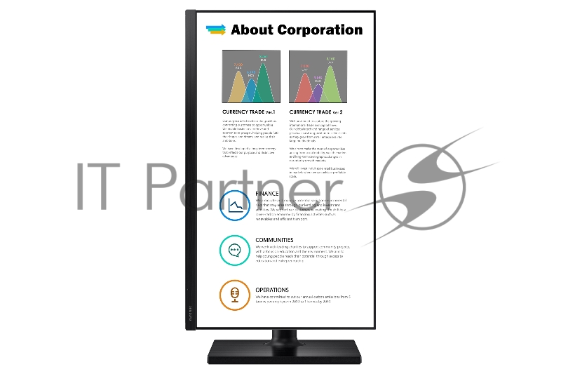 МОНИТОР 27 Samsung F27T450FQI Black с поворотом экрана (IPS, 1920x1080, 75Hz, 4 ms, 178°/178°, 250 cd/m, 1000:1, +HDMI,