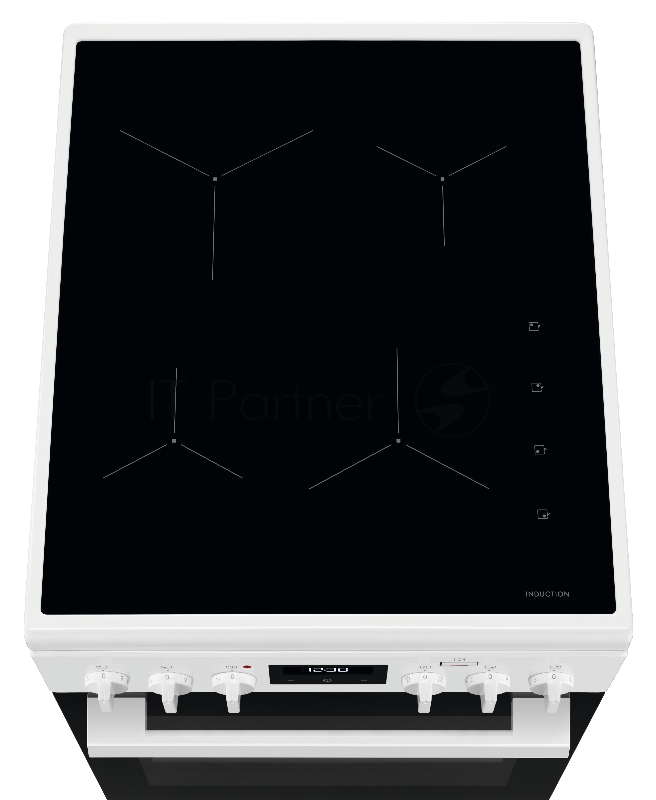 Электрическая плита ELECTROLUX/ Электрическая плита с индукцией, 50см шириной, белого цвета, мультифункциональная электрическая духовка с паром SteamBake, электрический гриль, электронное управление с отключением духовки, 11 режимов, блокировка панел