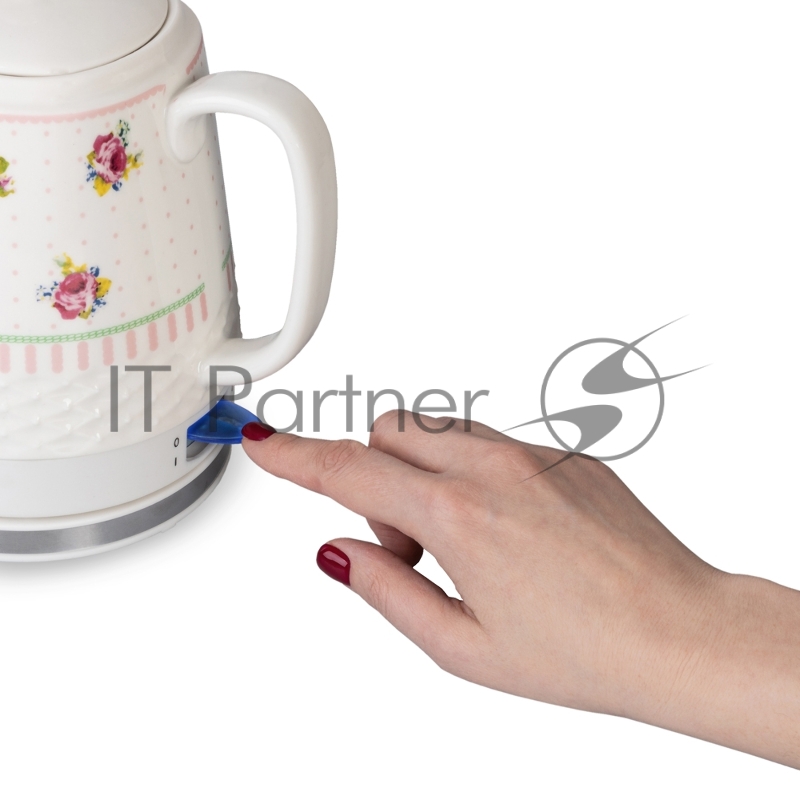 Чайник электрический керамический VLK Venice 6547 1200 Вт, емкость 1,4 л, белый с рисунком, 6 шт/уп.