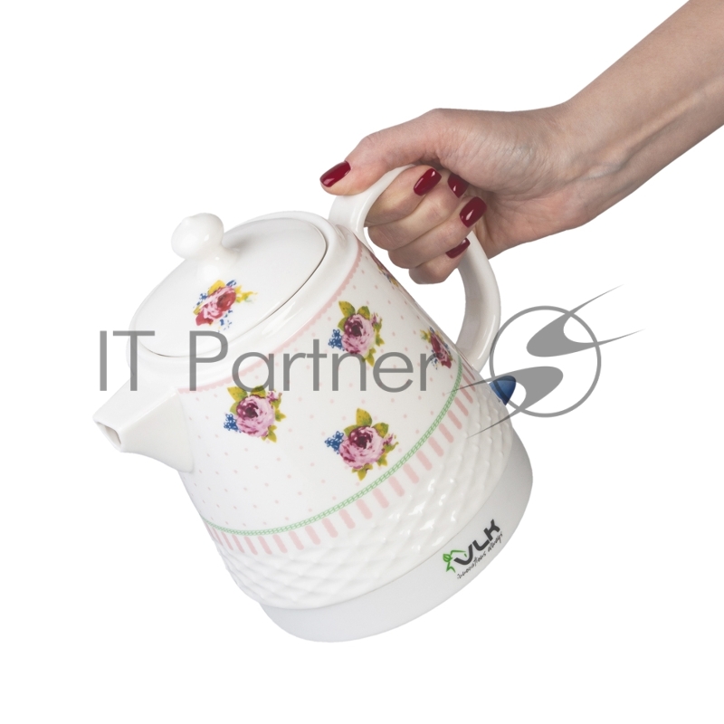 Чайник электрический керамический VLK Venice 6547 1200 Вт, емкость 1,4 л, белый с рисунком, 6 шт/уп.