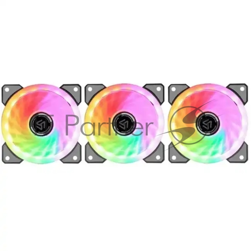 Вентилятор в корпус CRLS-300DS 3pcs argb fan kit with controller,2pcs LED strips,size:120*120*25mm,Volta 30.4-55.3CFM,Airpressure:1.02- :Hydraulic (871608) {3