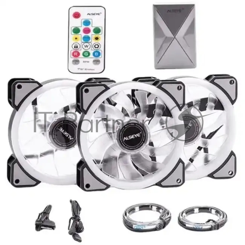 Вентилятор в корпус CRLS-300DS 3pcs argb fan kit with controller,2pcs LED strips,size:120*120*25mm,Volta 30.4-55.3CFM,Airpressure:1.02- :Hydraulic (871608) {3