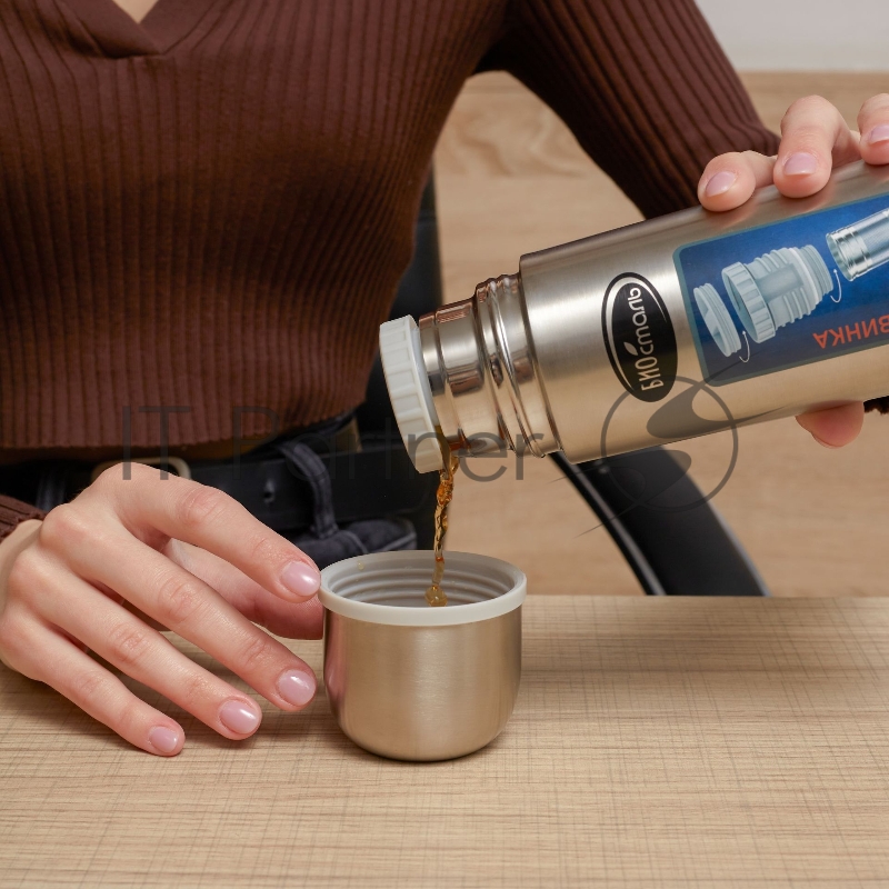 Термос Biostal (0,35 литра), с ситечком и чехлом, стальной