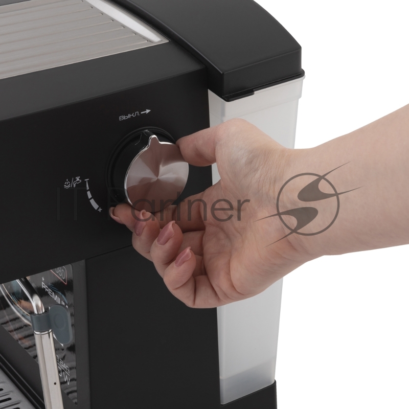 Endever Costa-1080, кофеварка рожковая электрическая, объем бака 1.6, материал нерж. сталь/пластик, мощность 1000Вт, давление пара 20 бар, 2 шт