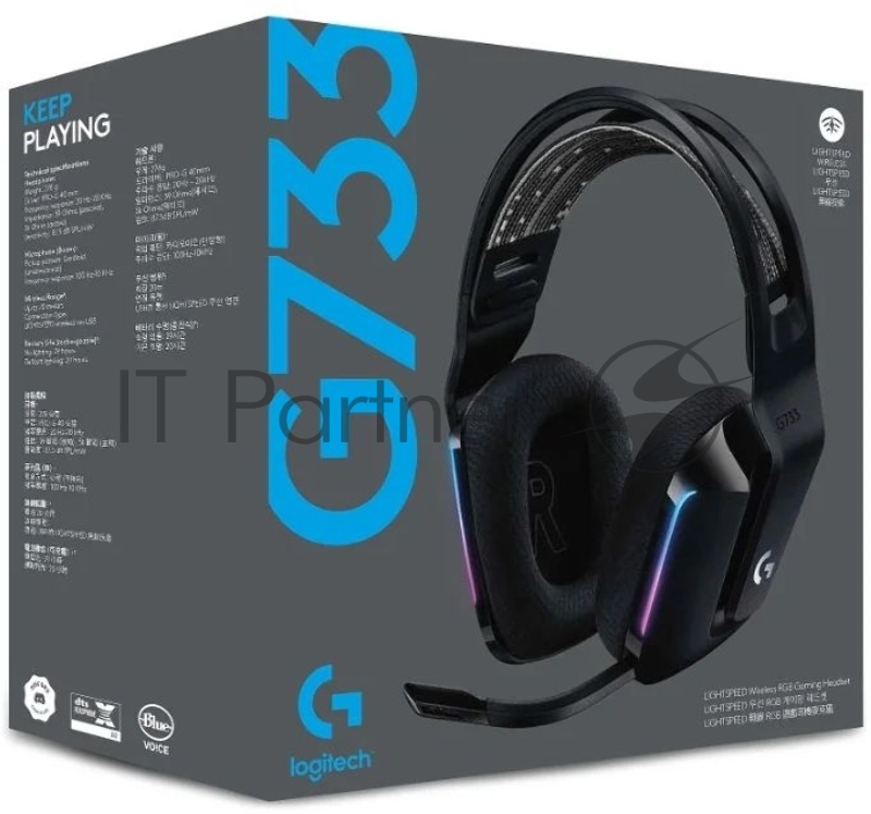 LOGITECH G733 LIGHTSPEED Wireless RGB Gaming Headset - BLACK - 2.4GHZ - EMEA