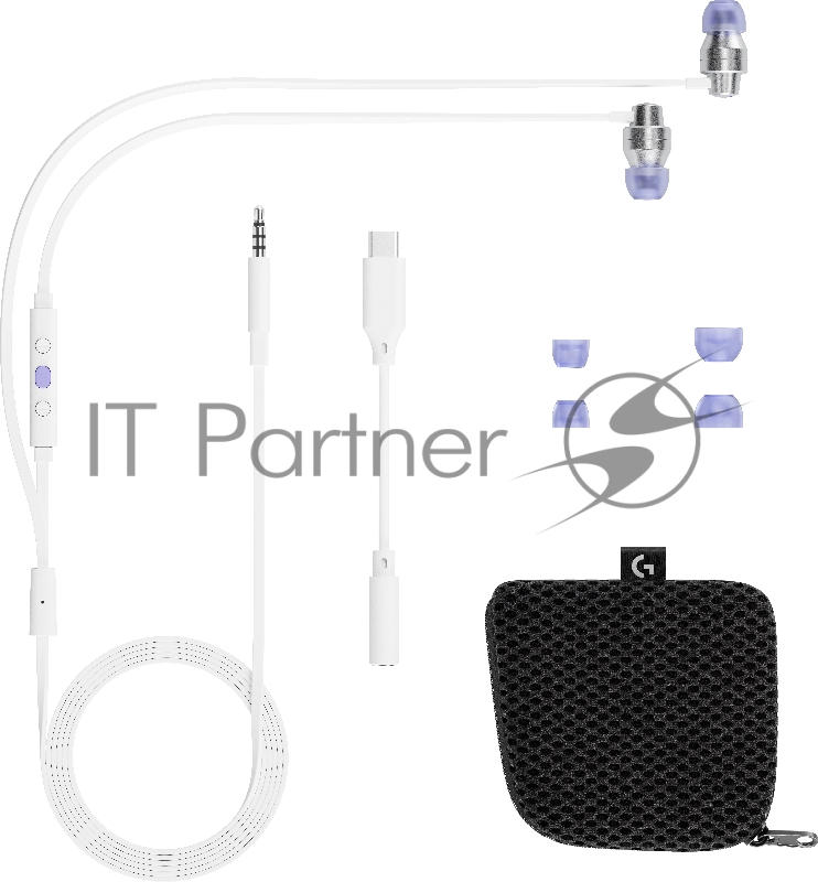 Наушники с микрофоном Logitech G333 белый/серебристый 1.2м вкладыши в ушной раковине (981-000930)