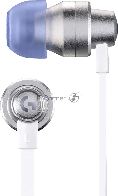 Наушники с микрофоном Logitech G333 белый/серебристый 1.2м вкладыши в ушной раковине (981-000930)