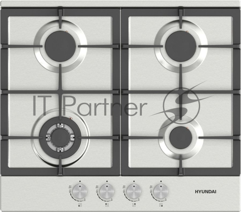 Газовая варочная поверхность Hyundai HHG 6434 IX нержавеющая сталь