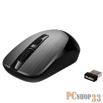 Беспроводная мышь Sven RX-380W серый металлик (2,4 GHz, 3+1кл. 800-1600DPI, блист.)
