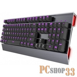 Клавиатура DELUX KM - 02 Game Titan, 104 кн, механическая (аллюминевая), USB (черно - серебряная)