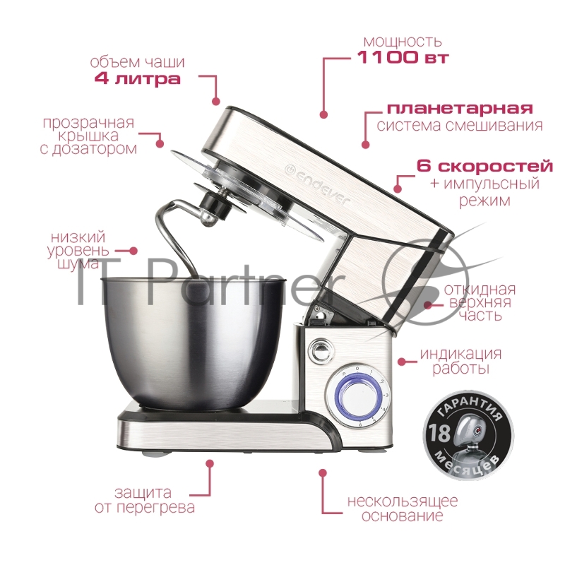 Миксер Endever Sigma-17, стальной