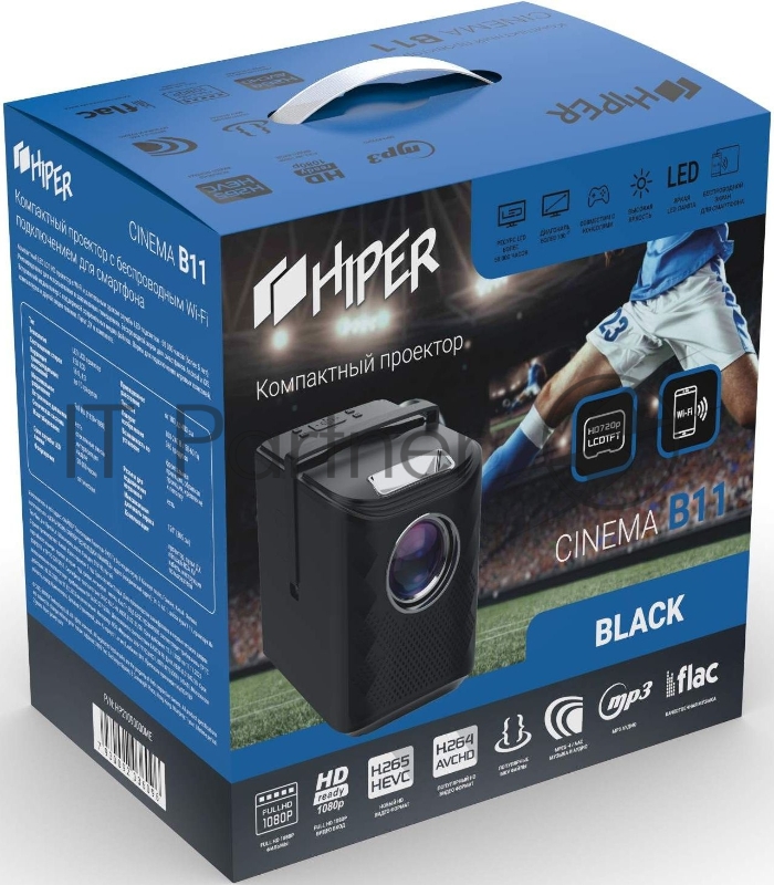 Проектор Hiper Cinema B11 Black LCD 6500Lm (1280x720) 3000:1 ресурс лампы:50000часов 2xUSB typeA 1xHDMI 1кг