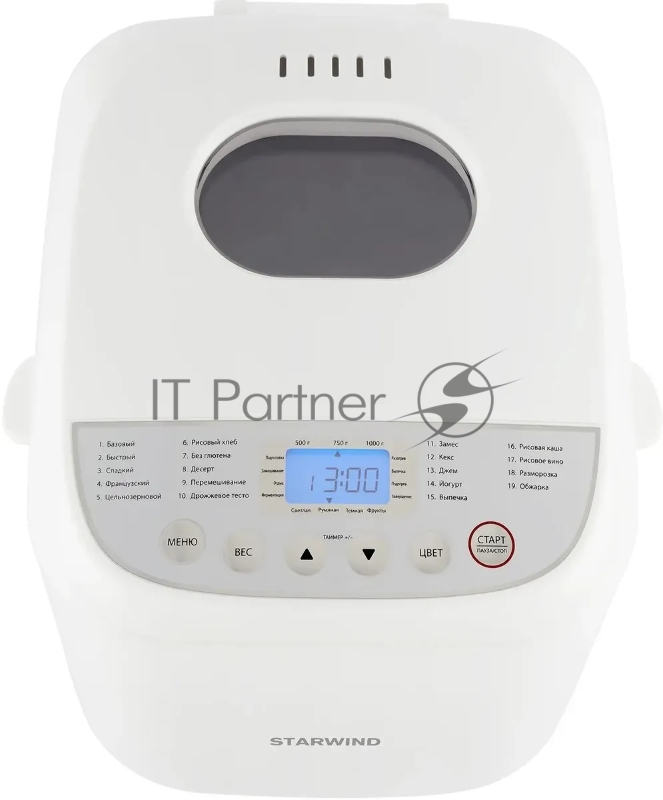 Хлебопечь Starwind SBM2085 600Вт белый/серебристый