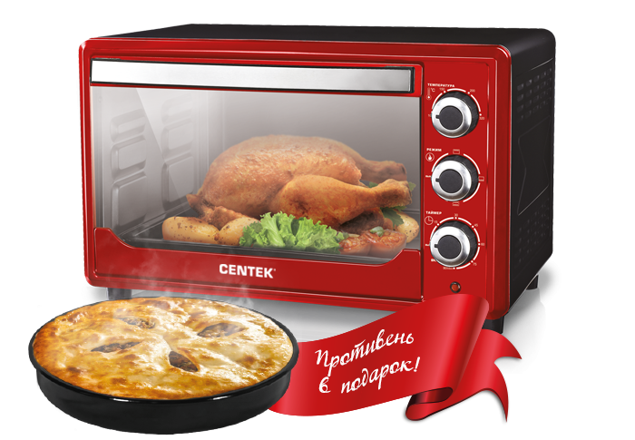 Мини-печь Centek CT-1530-36 красный
