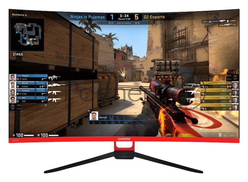 Монитор Digma 31.5 Gaming DM-MONG3210 черный/красный LED 16:9 HDMI M/M матовая 280cd 178гр/178гр 1920x1080 DisplayPort FHD 6.5кг