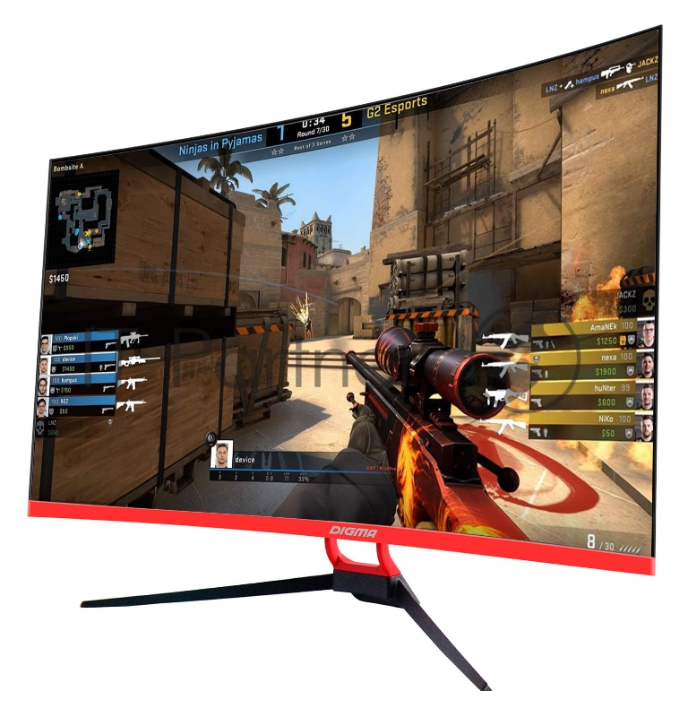 Монитор Digma 31.5 Gaming DM-MONG3210 черный/красный LED 16:9 HDMI M/M матовая 280cd 178гр/178гр 1920x1080 DisplayPort FHD 6.5кг