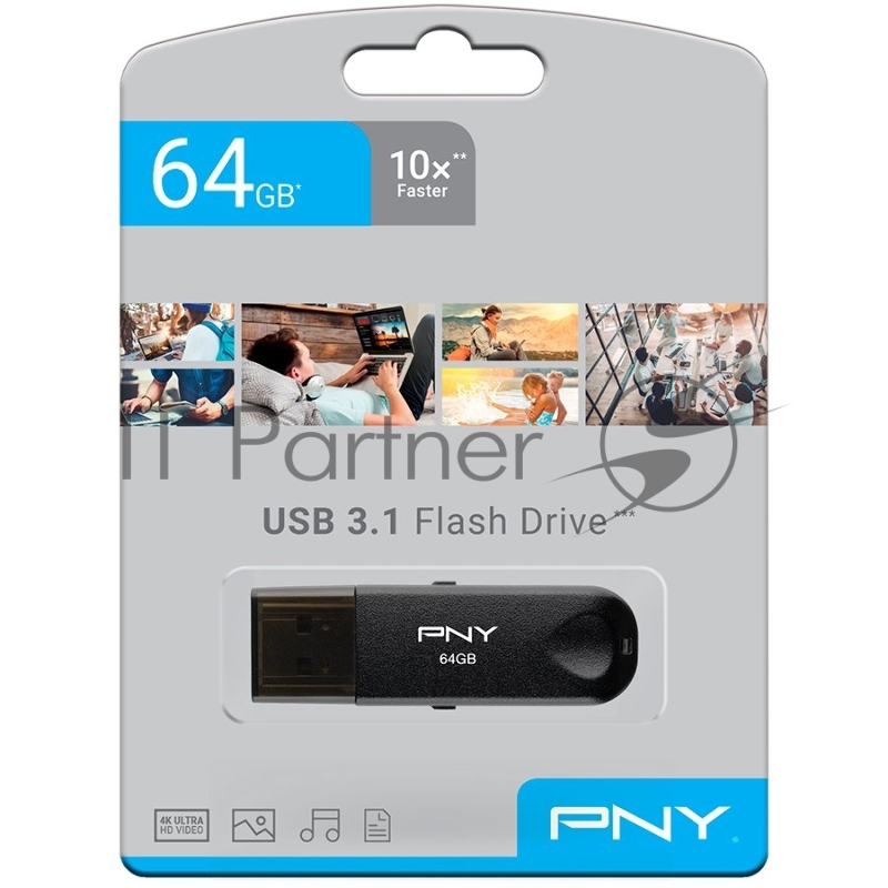 Накопитель USB PNY 64GB ATTCLA USB 3.0 BLKTRNBLK